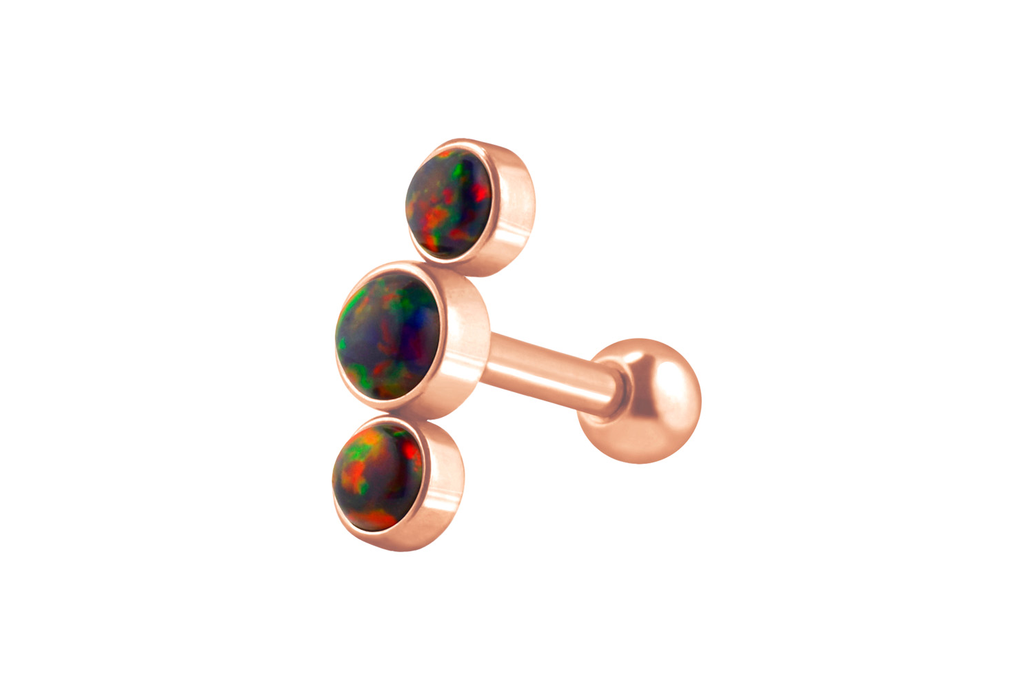 Chirurgenstahl Ohrpiercing 3 SYNTHETISCHE OPALE ++SALE++